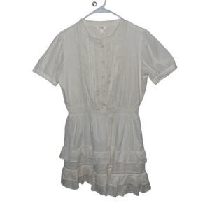 Lauren Conrad Short Sleeve Antique White Mini Dress Size Large